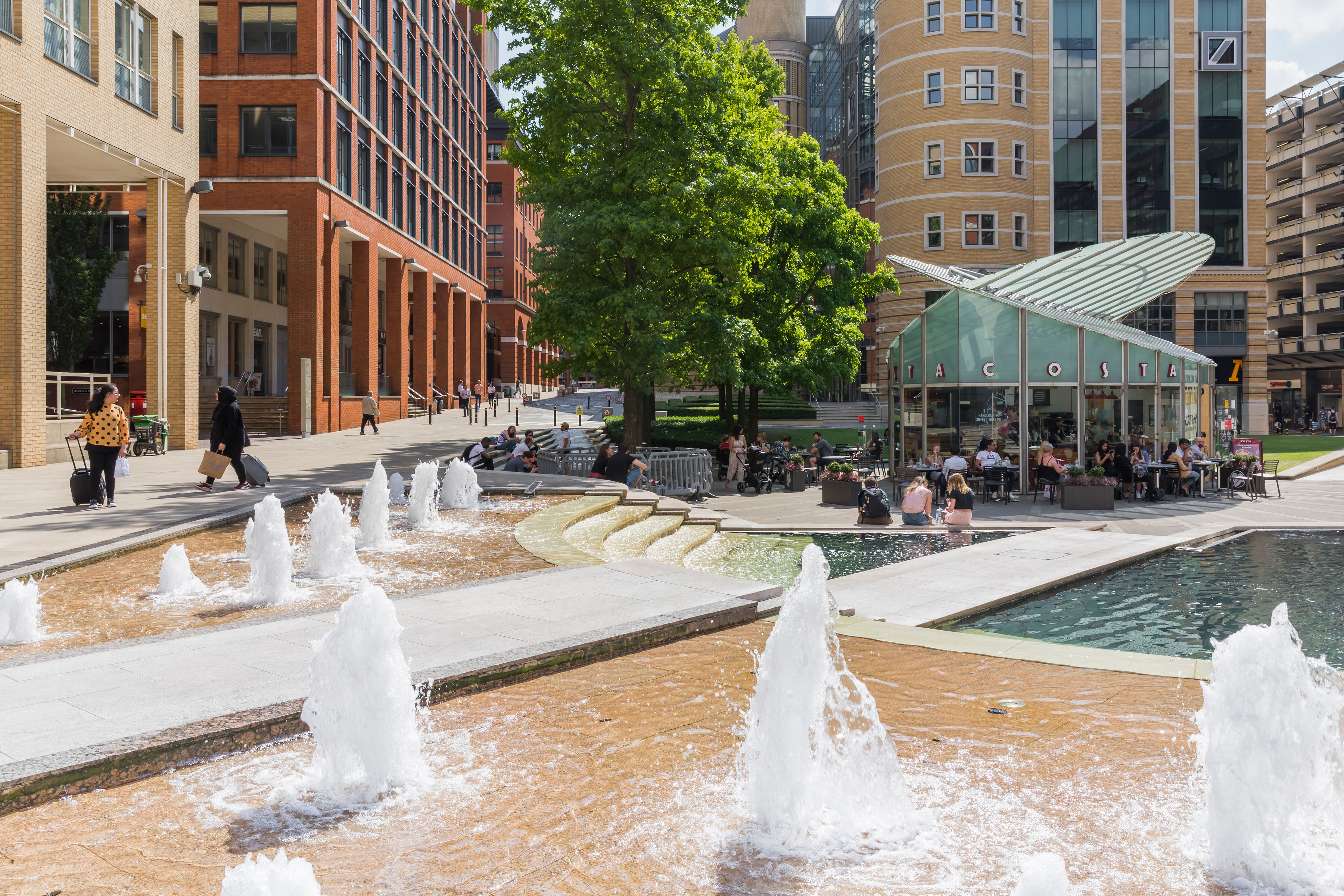Fountains in Birmingham.