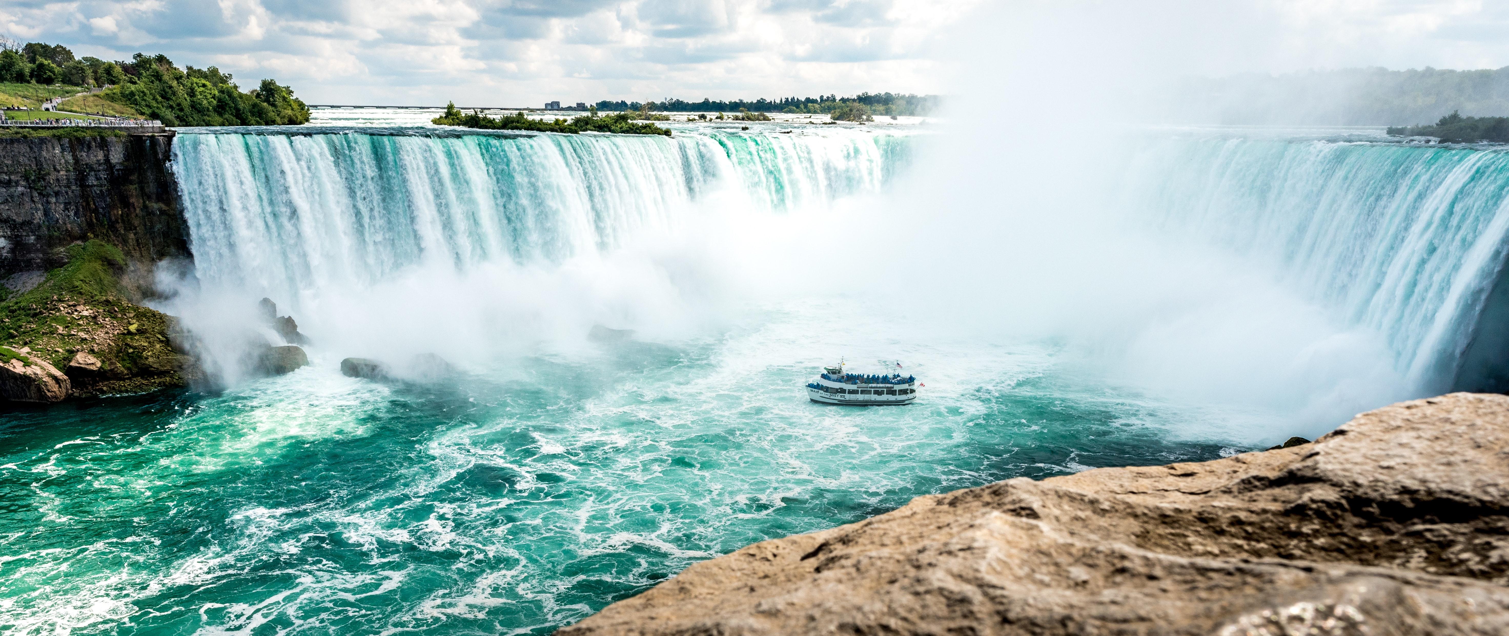 An aerial shot of Niagara Falls, Canada.